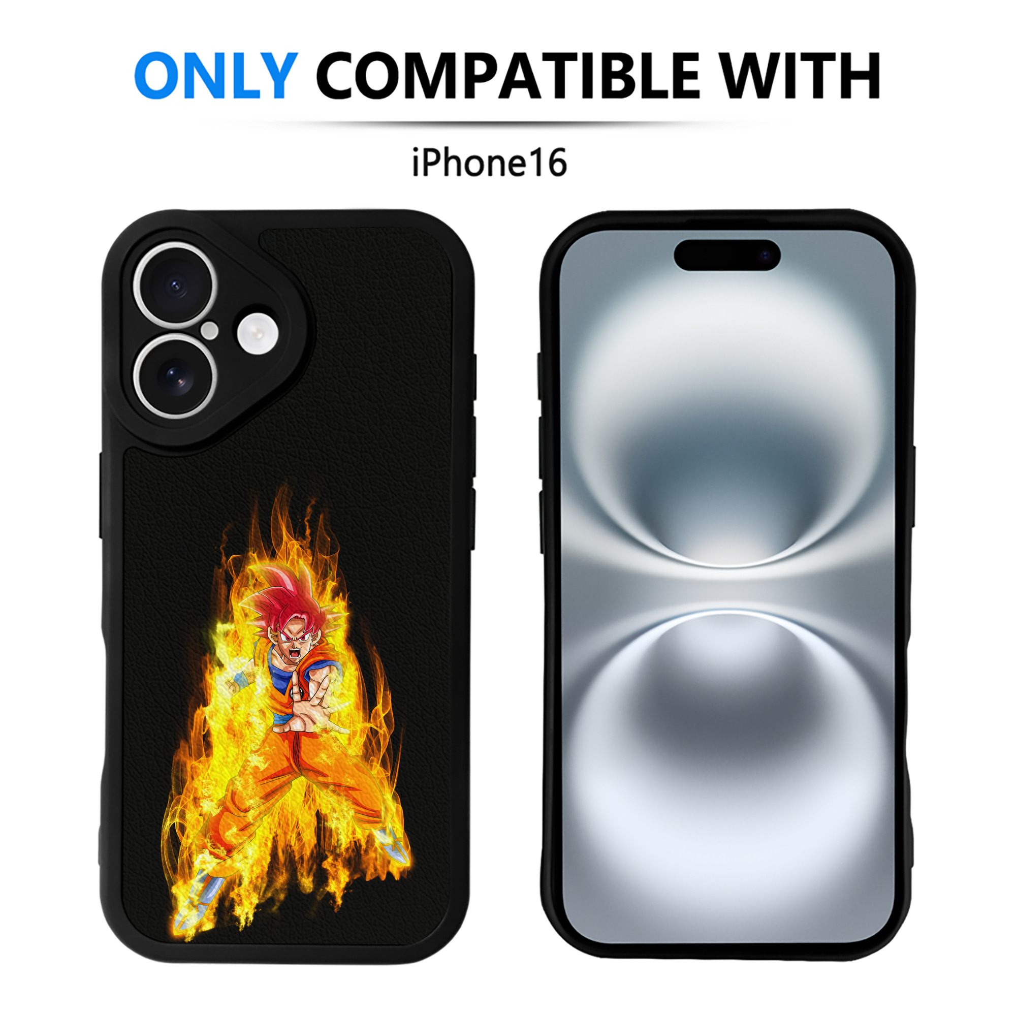 （画像用） ドラゴンボール 孫悟空（そん ごくう）Son Goku カカロット DRAGON BALL Kakarotto 【iPhone 16シリーズ対応】シリコンスマホケース（レザー調） 材質：シリコン